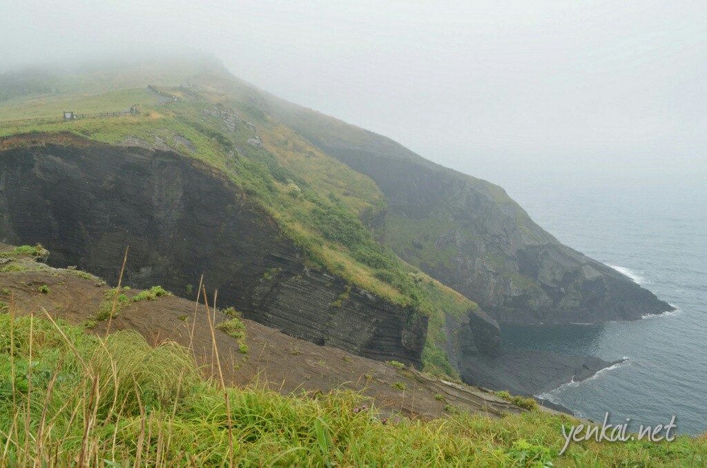 The path leading to the lighthouse was covered with thick fog